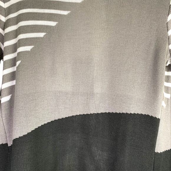 Staring At Stars Cardigan Sweater Womens XS Gray Black Striped Waterfall Front - Picture 7 of 10